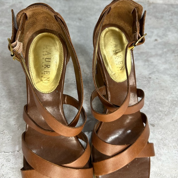 Lauren Ralph Lauren Brown Wedge Heels for Women Size 8 - Picture 8 of 9